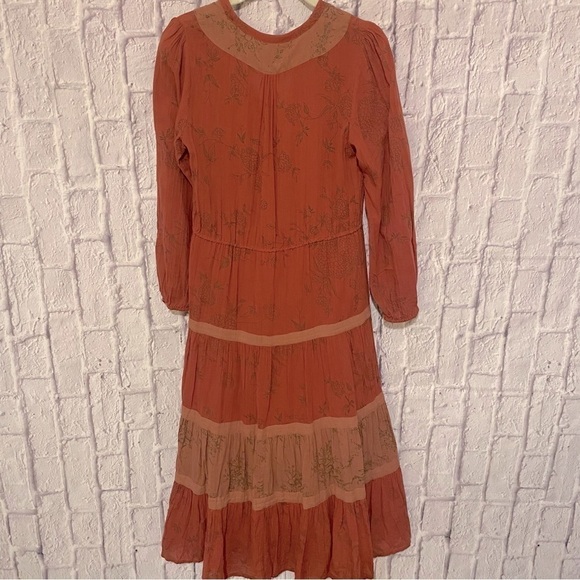 ULLA Johnson Prairie Bohemian Lagenlook Cottagecore Midi Dress 2 - Picture 9 of 11